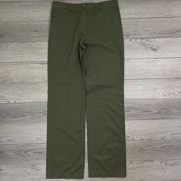 Lacoste Womens Size 8 Green Cotton Straight Leg Chino NEW Pants - Picture 5 of 9